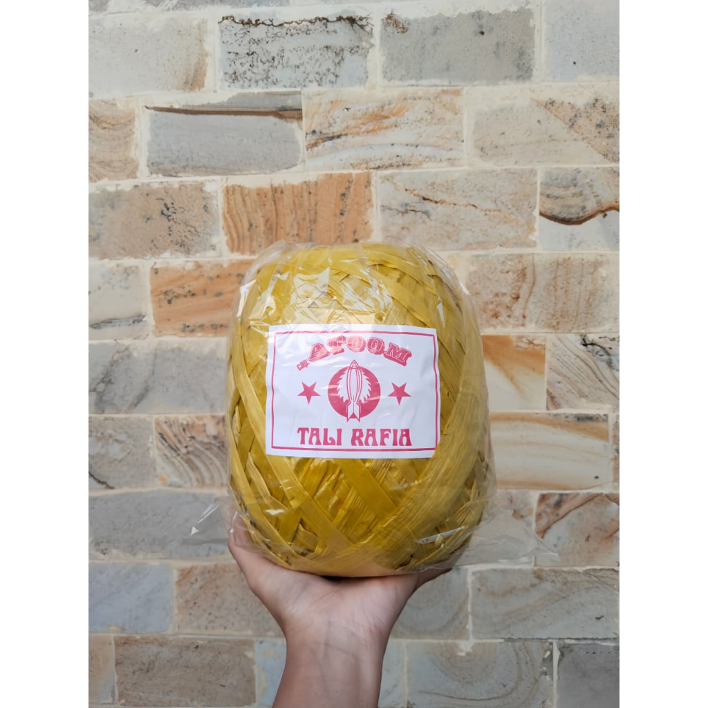 Tali Rafia Atoom 5 Ons | Tali Plastik Glossy, Halus, ±255M | Warna Merah, Biru, Hijau, Kuning, Ungu