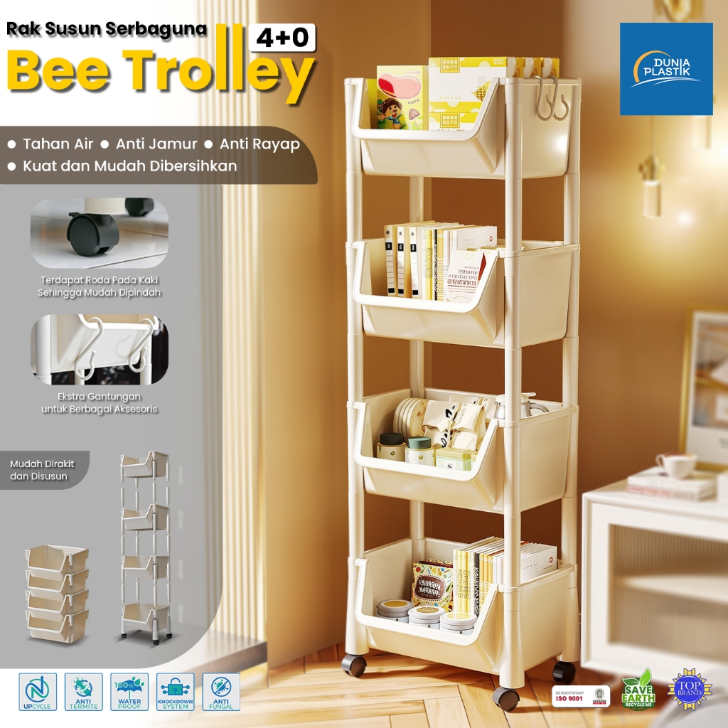 Rak Susun/ Rak Susun Plastik/ Rak Dapur/  Rak Kosmetik/  Bee Trolli Dunia Plastik