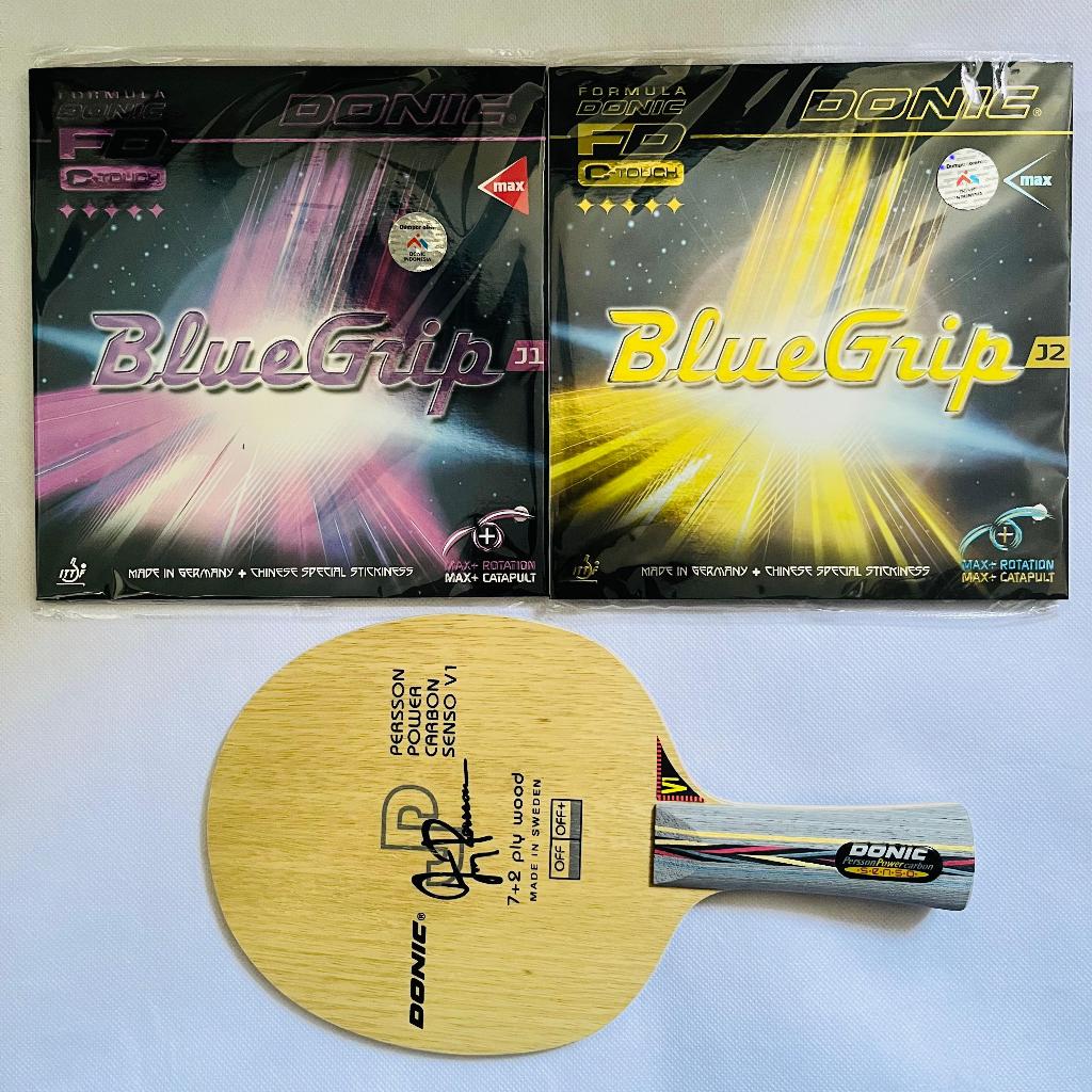 DONIC - Bat tenis meja Donic Persson dan Rubber Bluegrip Set