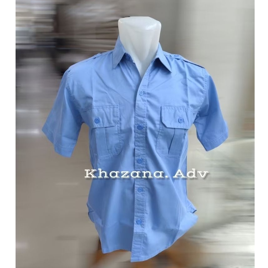 Kemeja PDH kantong 2 Biru Muda