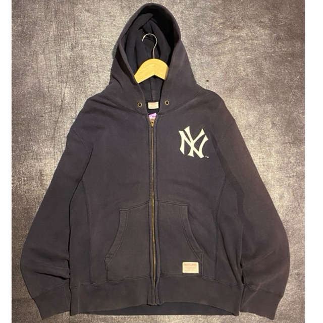 Vintage NY New York Yankees Majestic Tag American Faded Hoodie Y2k Grunge