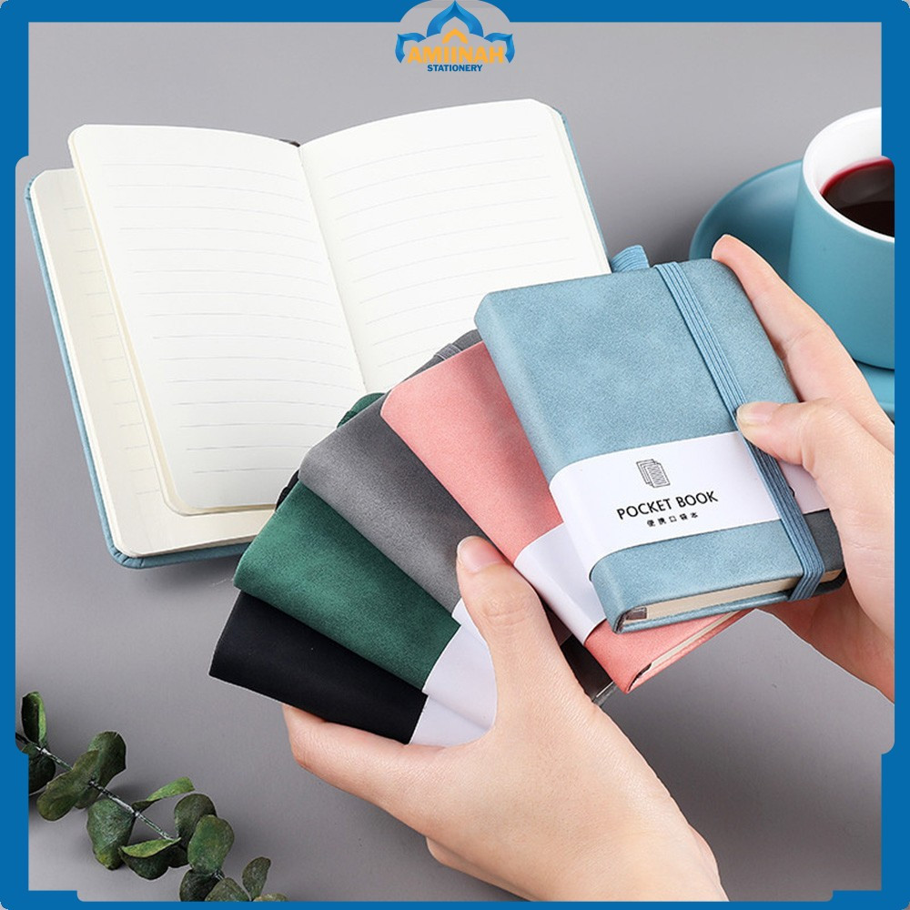 

Buku Catatan Kecil Notebook A6 Portable Mini Pocket Book / Aesthetic Daily Book Buku Tulis Agenda Tali / Notebook Aesthetic Book Amiinah Stationery A92