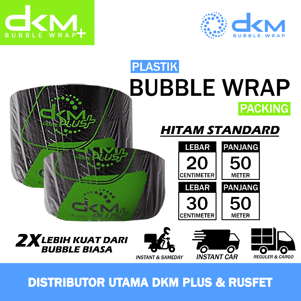 

Plastik Bubble Wrap DKM 30cm 20cm x Panjang 50meter Bubblewrap Warna Hitam Standar