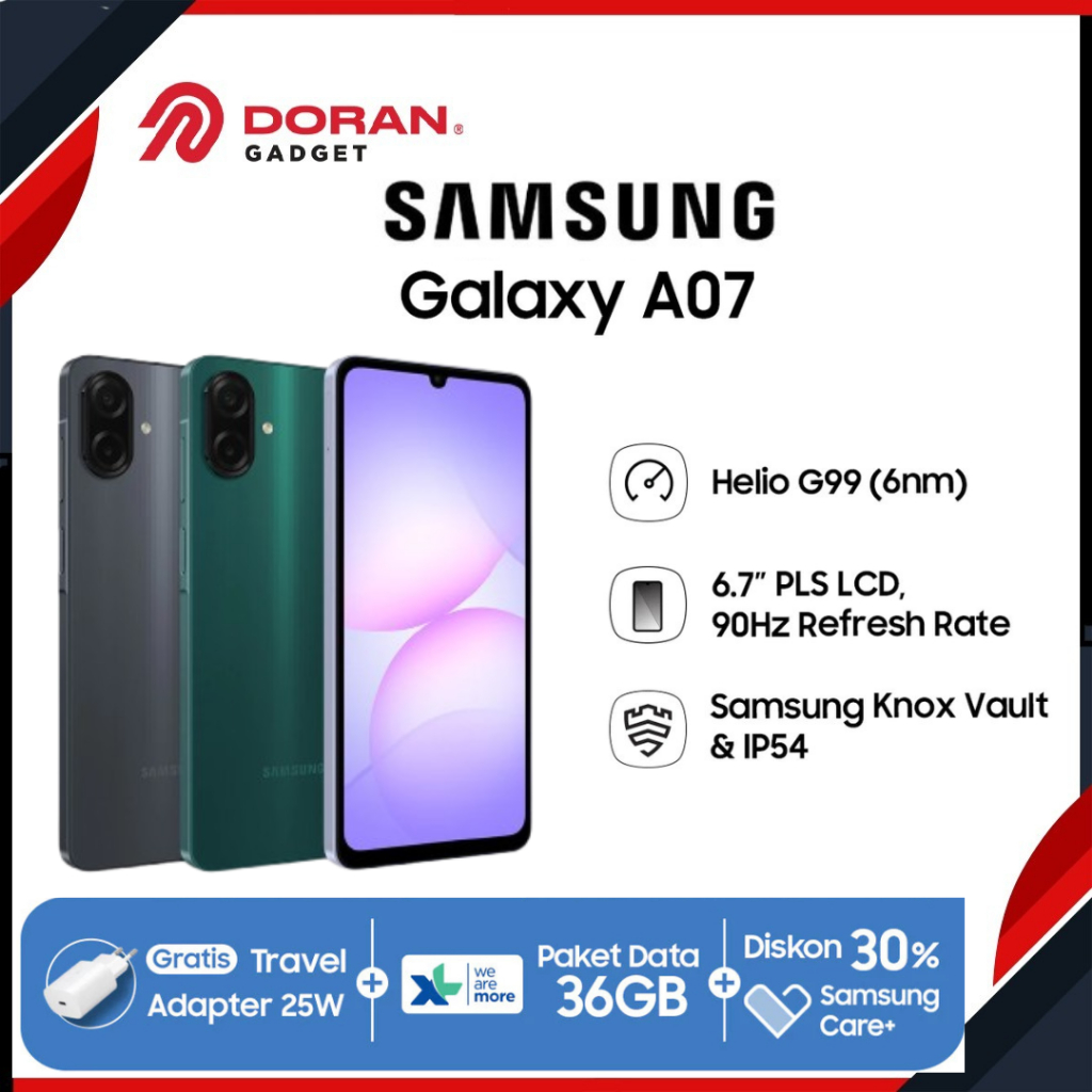 Samsung Galaxy A07 4/64 4/128 6/128 8/256 5G 6/128 - Garansi Resmi 1 Tahun