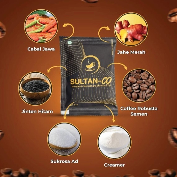 

Kopi Sultan Co Kopi Stamina Pria 1 Sachet Halal BPOM