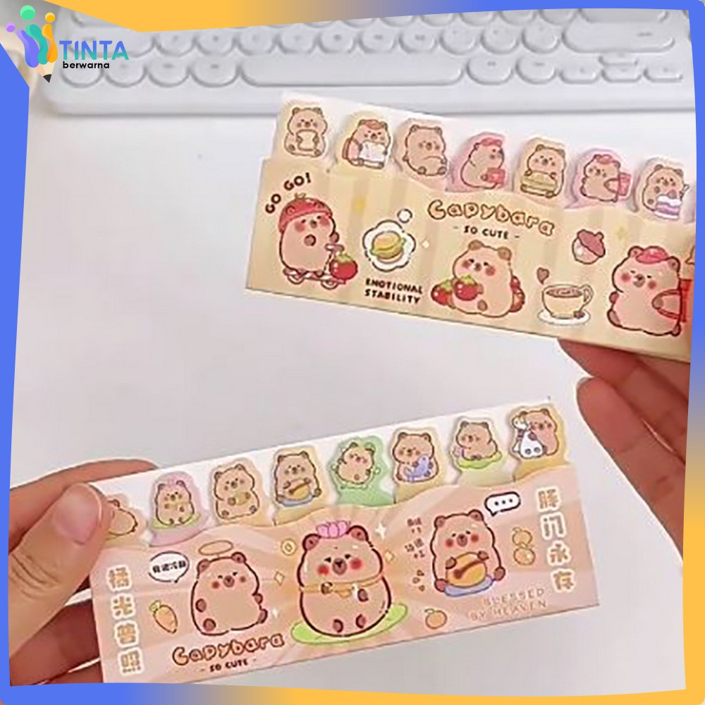 

Penanda Buku Sticky Notes Motif Capybara Lucu 8 Baris / Kertas Memo Pembatas Buku Karakter / Stick Note Stationery Tinta Berwarna A95