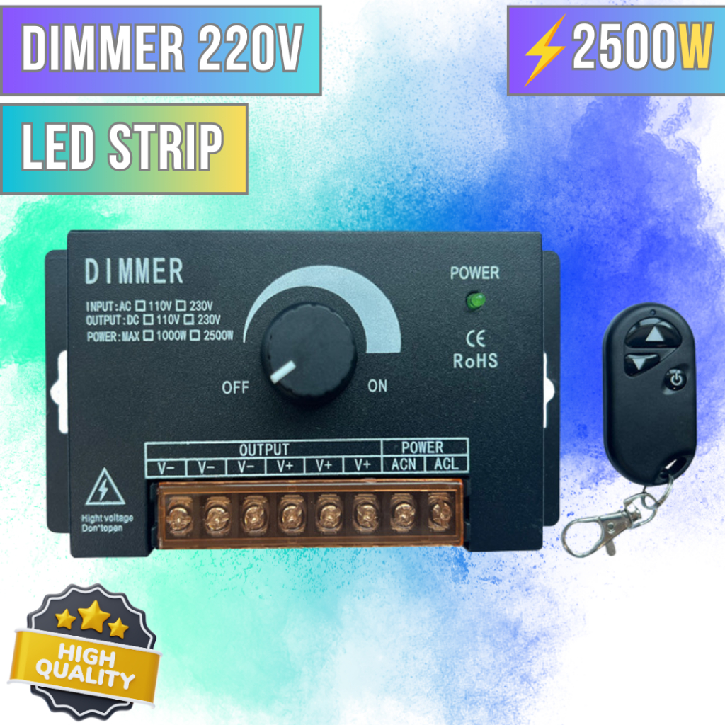 Dimmer Led Strip 220v AC DC Remote Alat Pengatur Redup Terang Lampu Neon Flex Selang