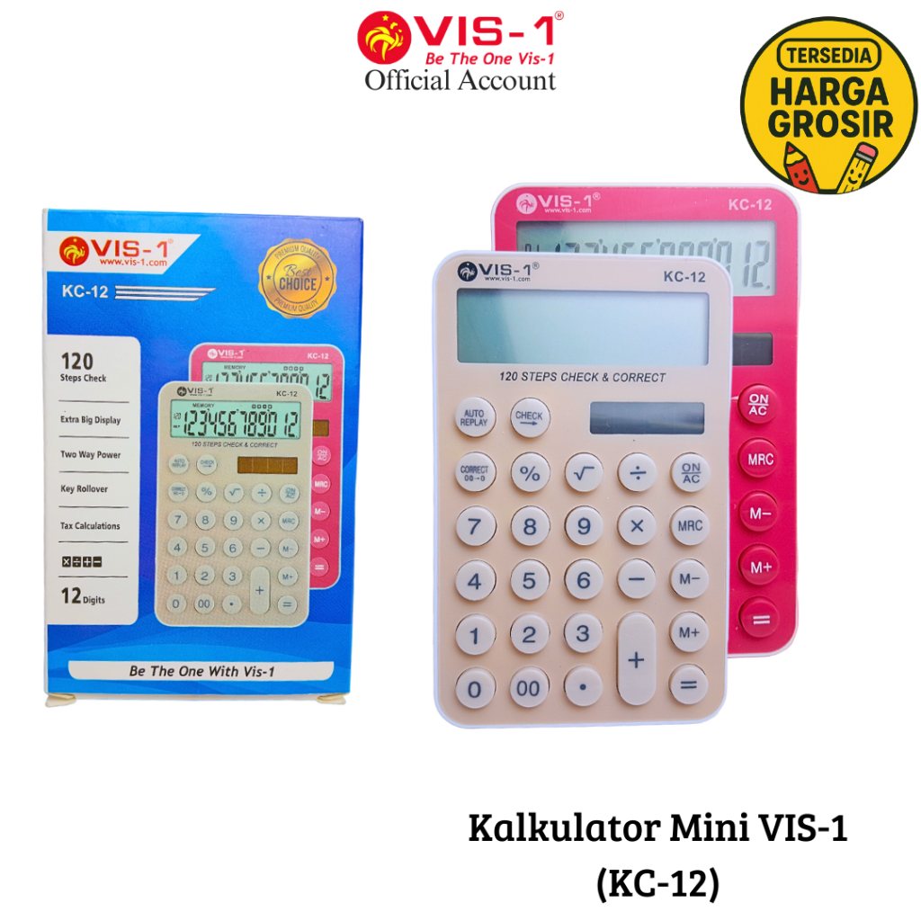 

VIS-1 Kalkulator Mini kode KC-12 / Calculator / Alat Hitung