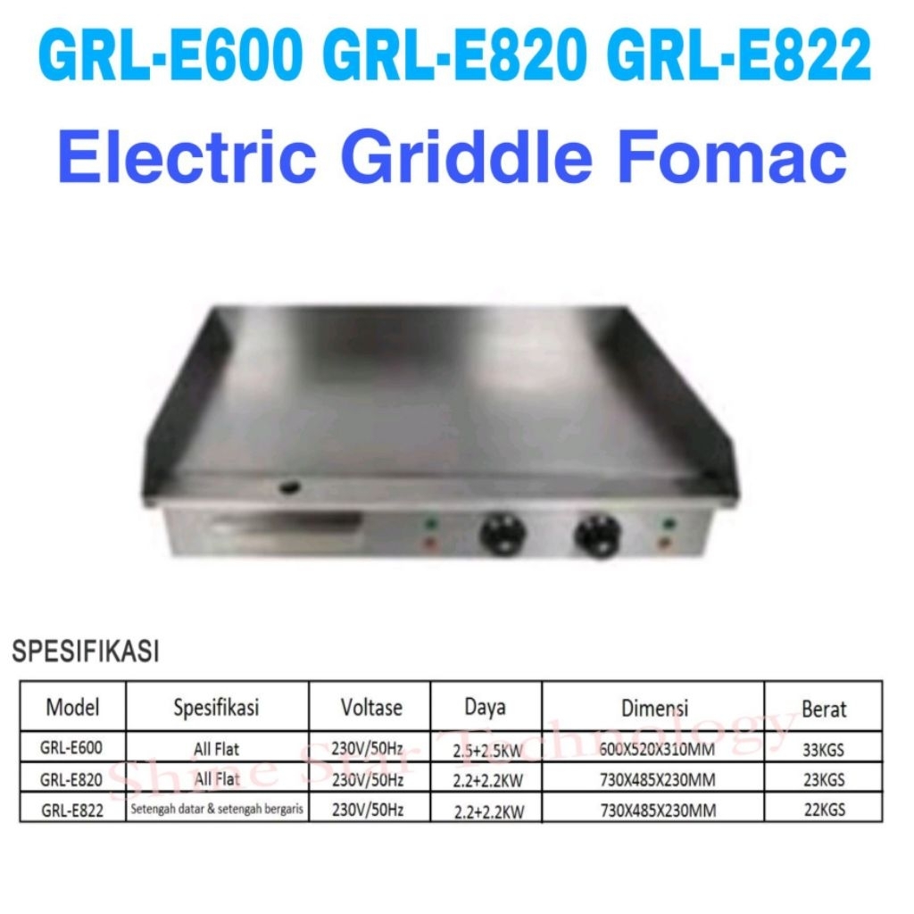 Fomac Electric Griddle Machine GRL-E600 GRL-E820 GRL-E822