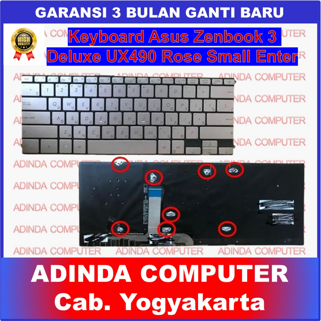 Keyboard Asus ZenBook 3 Deluxe UX490 UX490CA UX490U UX490UA UX490UAK UX490UAR - Rose Small Enter