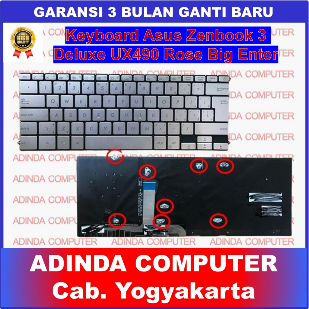 Keyboard Asus ZenBook 3 Deluxe UX490 UX490CA UX490U UX490UA UX490UAK UX490UAR - Rose Big Enter