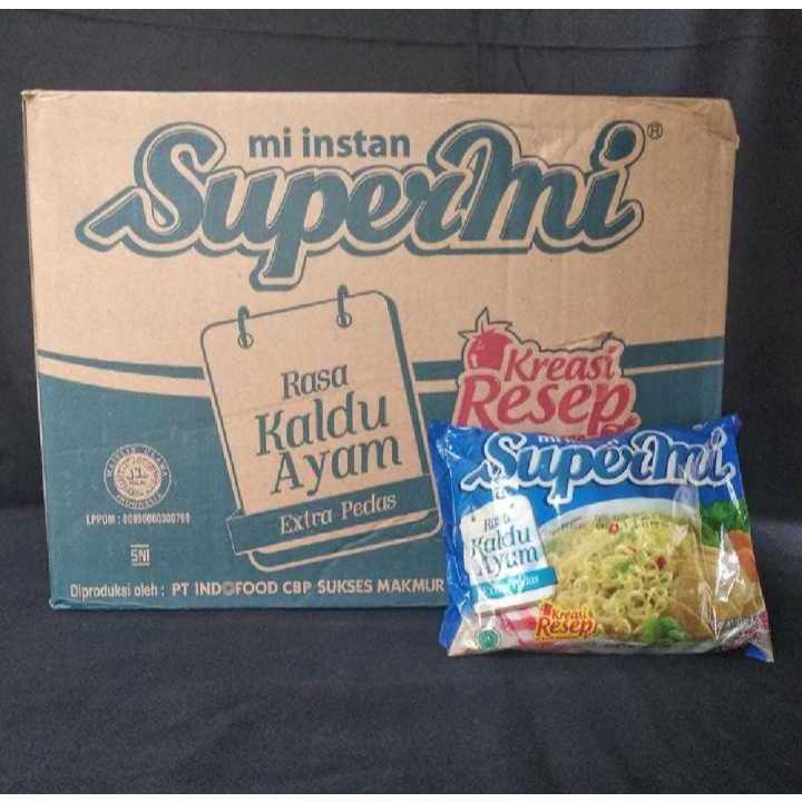 

Mi Instan Supermi Rasa Kaldu Ayam 1 Dus | Supermi Kaldu Ayam 1 Dus Isi 40 pcs exp aman Packing bubble wrap