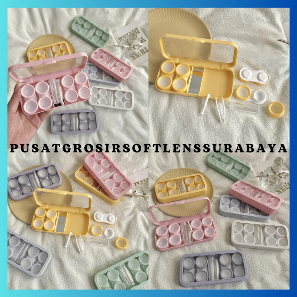KOTAK SOFTLENS 4IN1 PREMIUM PASTEL / WADAH SOFTLENS / TRAVEL KIT / CASE SOFTLENS / LENSCASE ///// SO