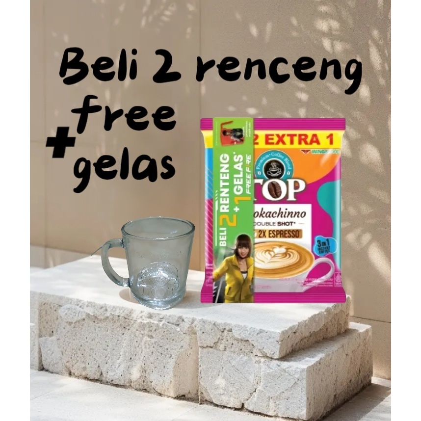

TOP KOPI MOKACHINNO 2X EXPRESSO 1 Renteng isi 15 Sachet (BELI 2 RENTENG GRATIS GELAS)
