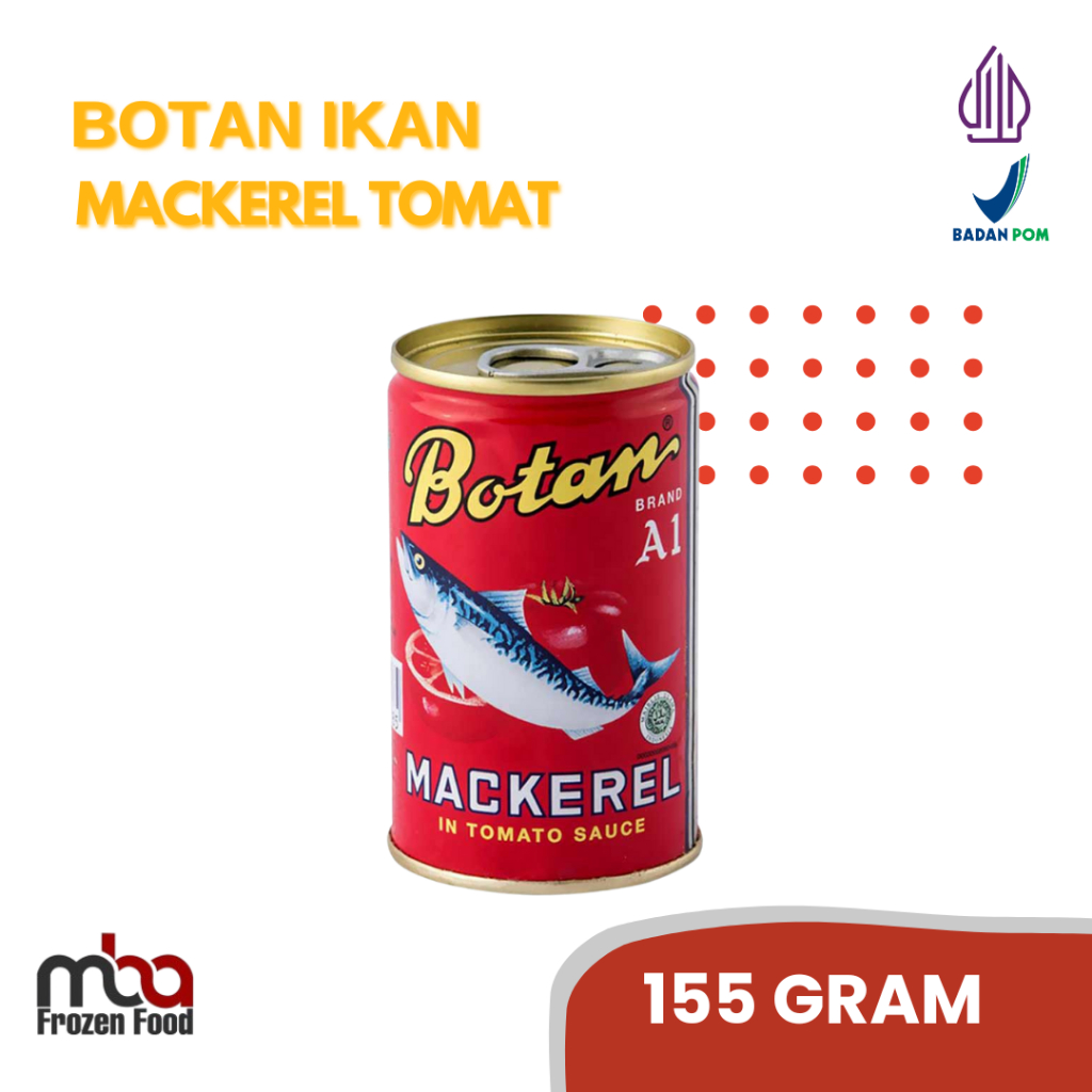 

BOTAN Ikan Mackerel 155 gram /Sardines /Sambal /Saus /Ikan /Frozenfood /Makanan /Makanankaleng /Pedas /Tomat /Ikankaleng /Soup