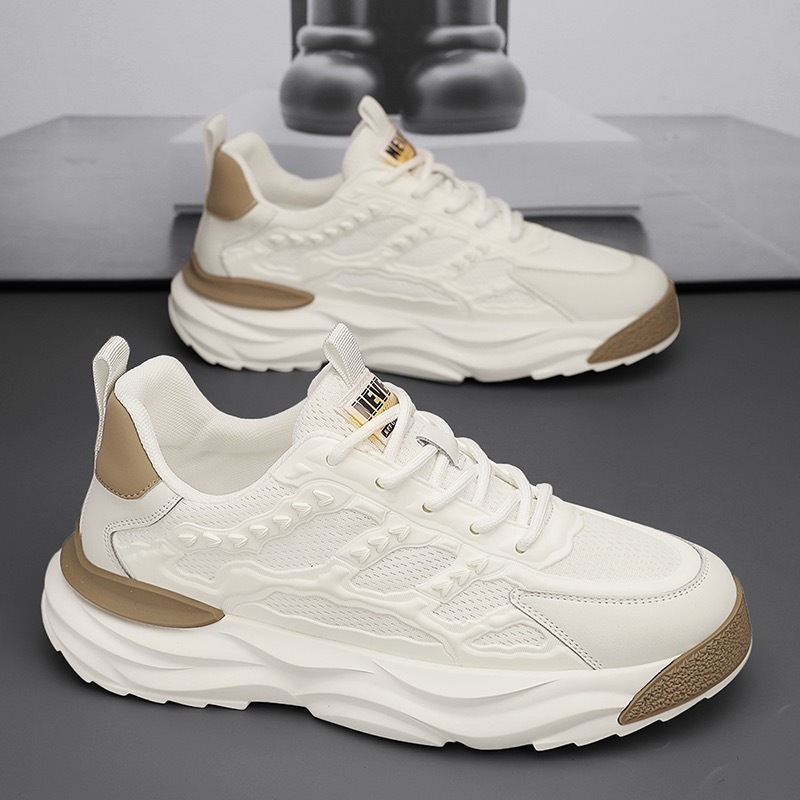 Keeping Sepatu Sneakers Pria Putih Sepatu Pria Sepatu Chunky Cowok Casual Sepatu Safety KSD704