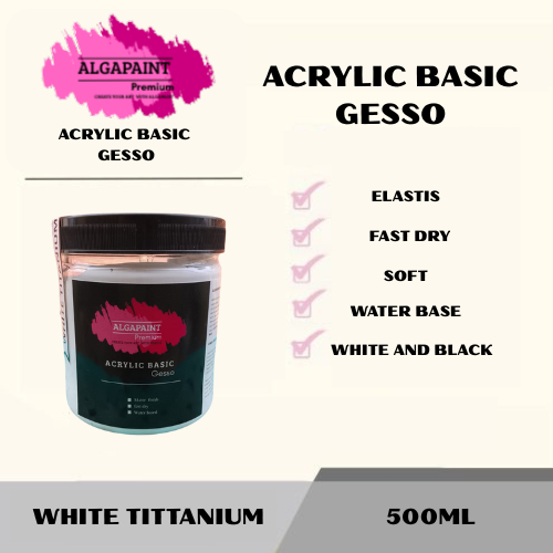 

Algapaint premium acrylic gesso white and black / cat akrili / kanvas / paint art / aesthetic