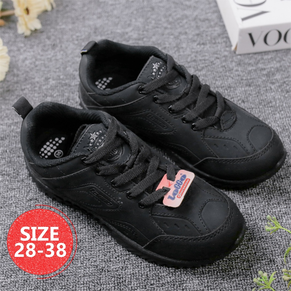 Sepatu Sekolah Anak Loggo Hitam Sepatu Sekolah Cowok Cewek Loggo Hitam Original