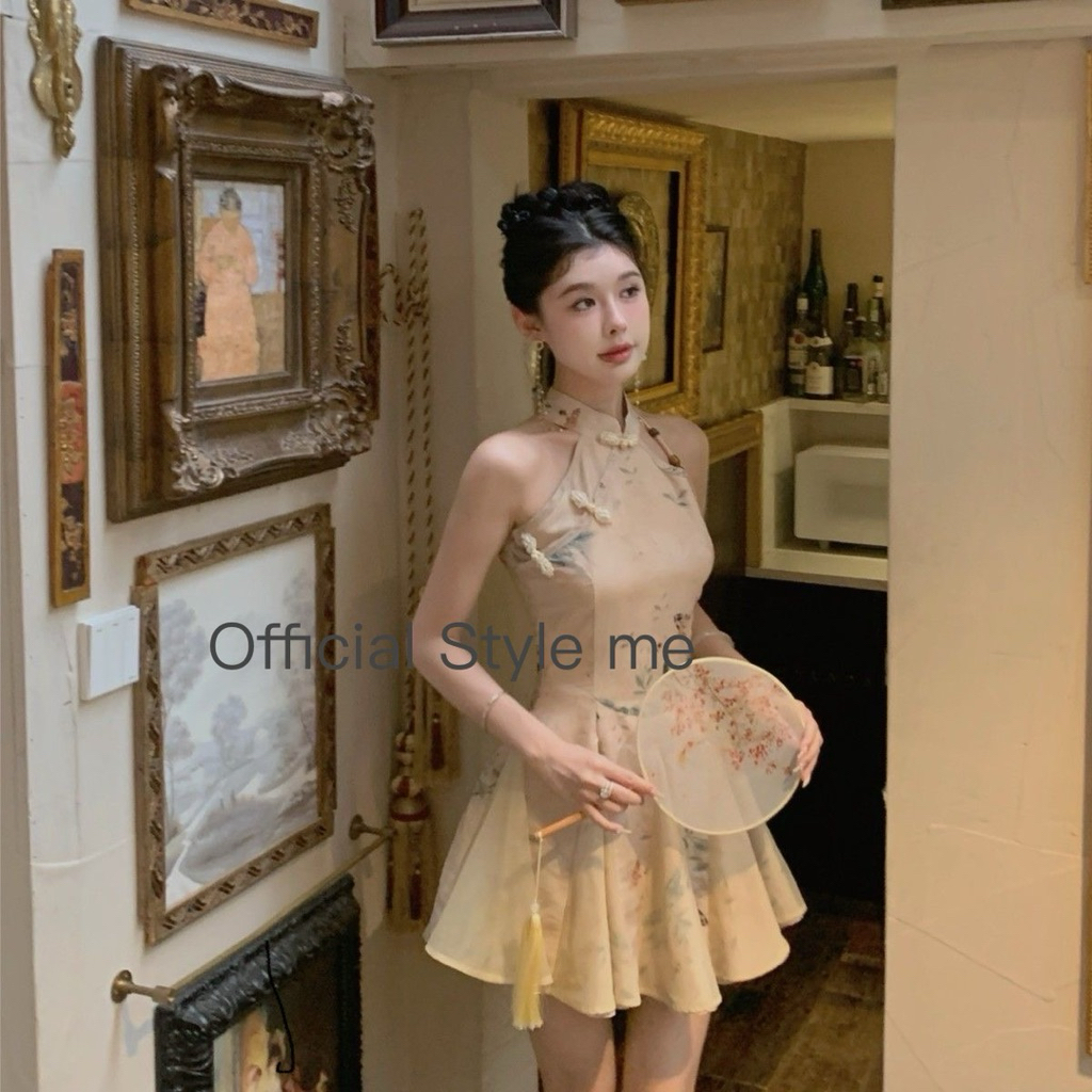 Cheongsam Dress Short Wanita - Qi Pao Dress China Style #D=25-0048