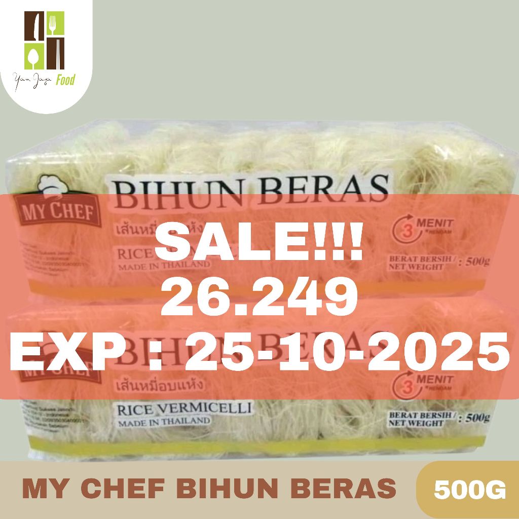 

SALE!!! EXP [ 25-10-2025 ] My Chef Bihun Beras 500g - Rice Vermicelli / Bihun Beras / Mie Beras