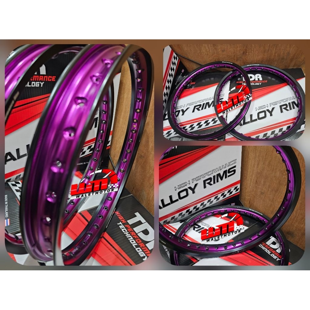 Velg TDR Wx Shape Two Tone 140,160 Ring 17 warna Black Purple/TDR Rim Velg Two Tone / Dua Warna Ukur