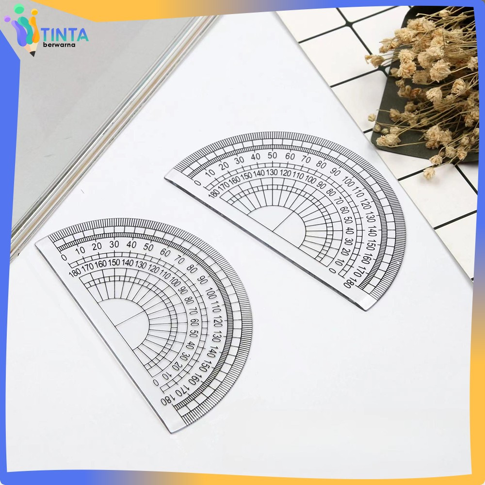 

Penggaris Busur 180 Derajat Plastik Perlengkapan Sekolah / Plastic Protractor Half Circle Ruler Serbaguna Tinta Berwarna A108