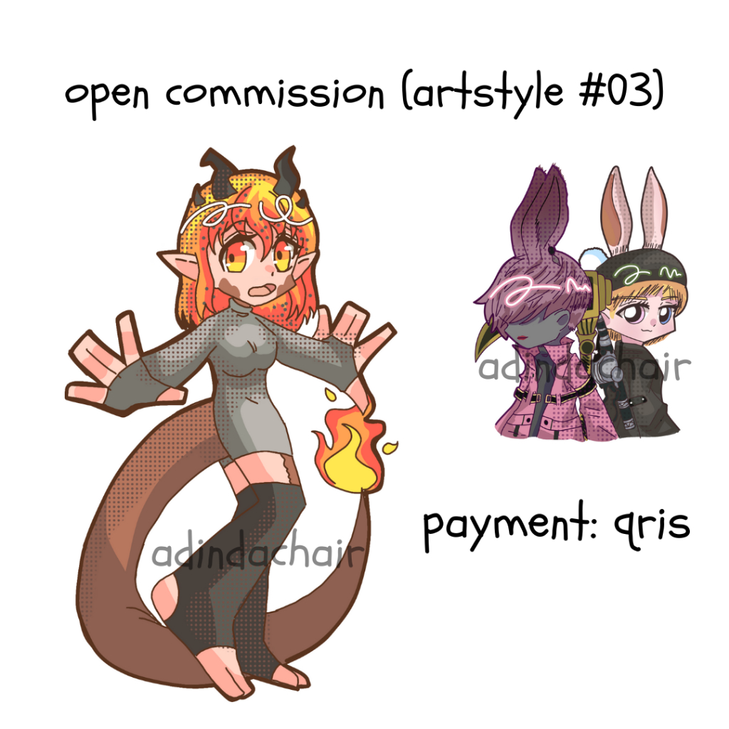 

[CLOSED Commission] Jasa Gambar Digital Adinda Artstyle #03 (Bisa Dicetak Jadi Stiker)