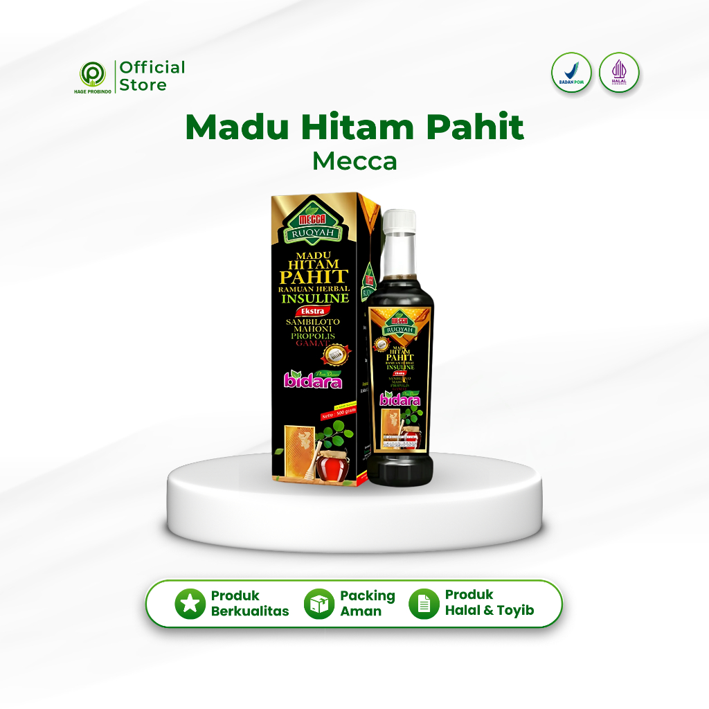 Madu Hitam MECCA Hitam Pahit Bidara Plus Gamat Propolis / Madu Hitam Pahit Plus Propolis