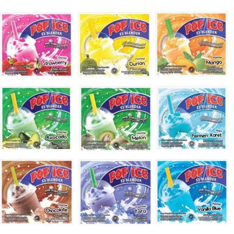 

POP ICE minuman serbuk Varian rasa 1 Renceng isi 10 @24gr