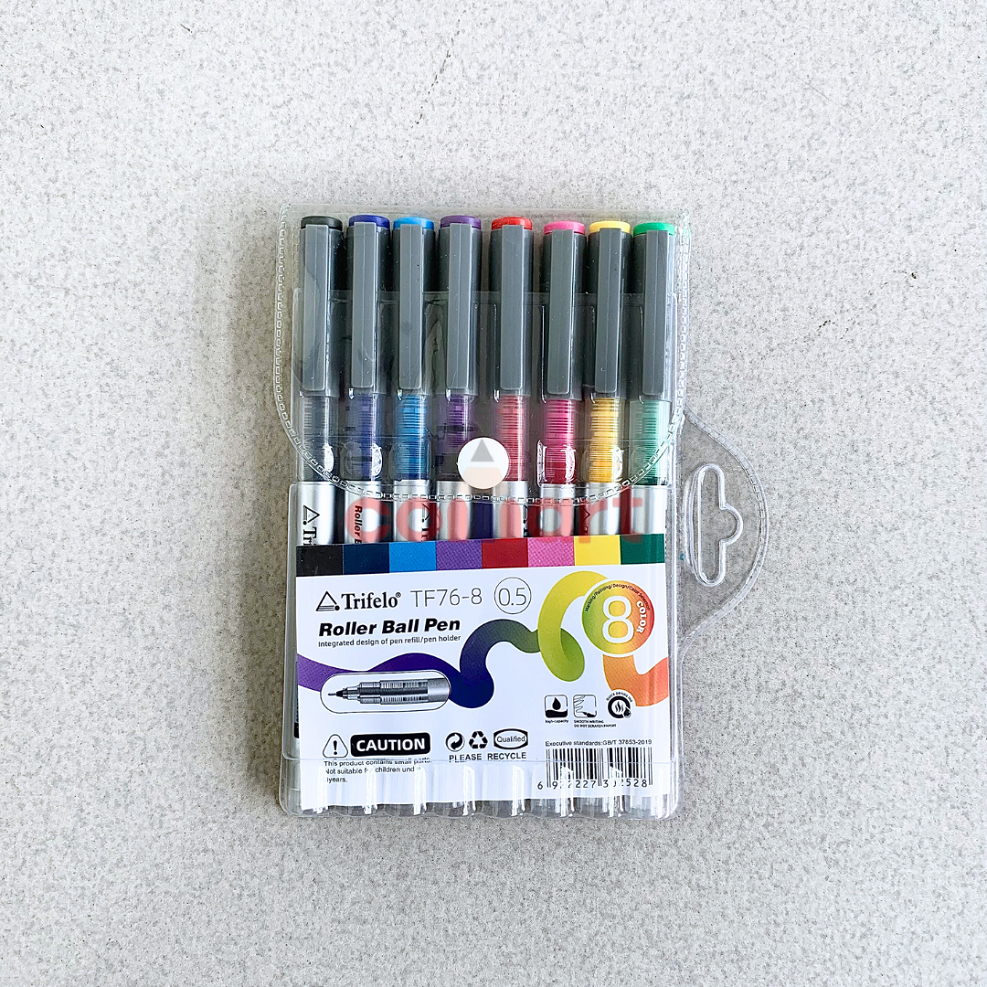 

1 Set Trifelo Gel Pen 0.5mm Tinta 8 Warna Roller Ballpen TF76-8 Smooth Writing dan Cepat Kering untuk Menulis yang Lebih Mudah