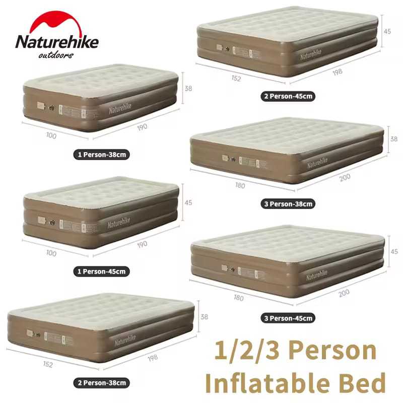 Matras angin naturehike CNK2550WS013 1P/2P/3P with pump alas tidur camping