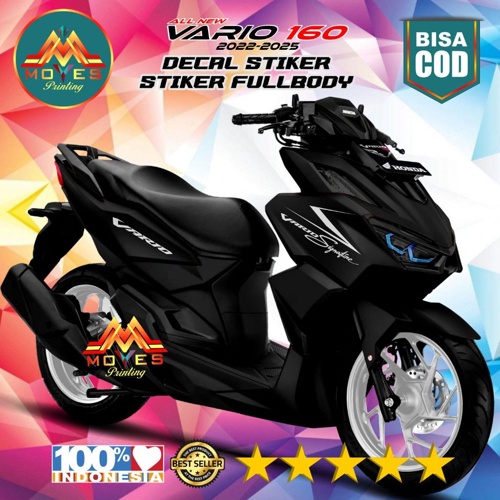 Decal stiker polos Honda Vario 160 New full body Polosan Hitam