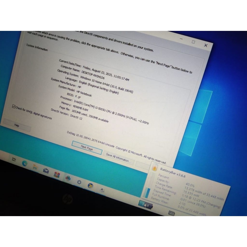 Laptop HP ac xxx core i3 gen 5 dual vga