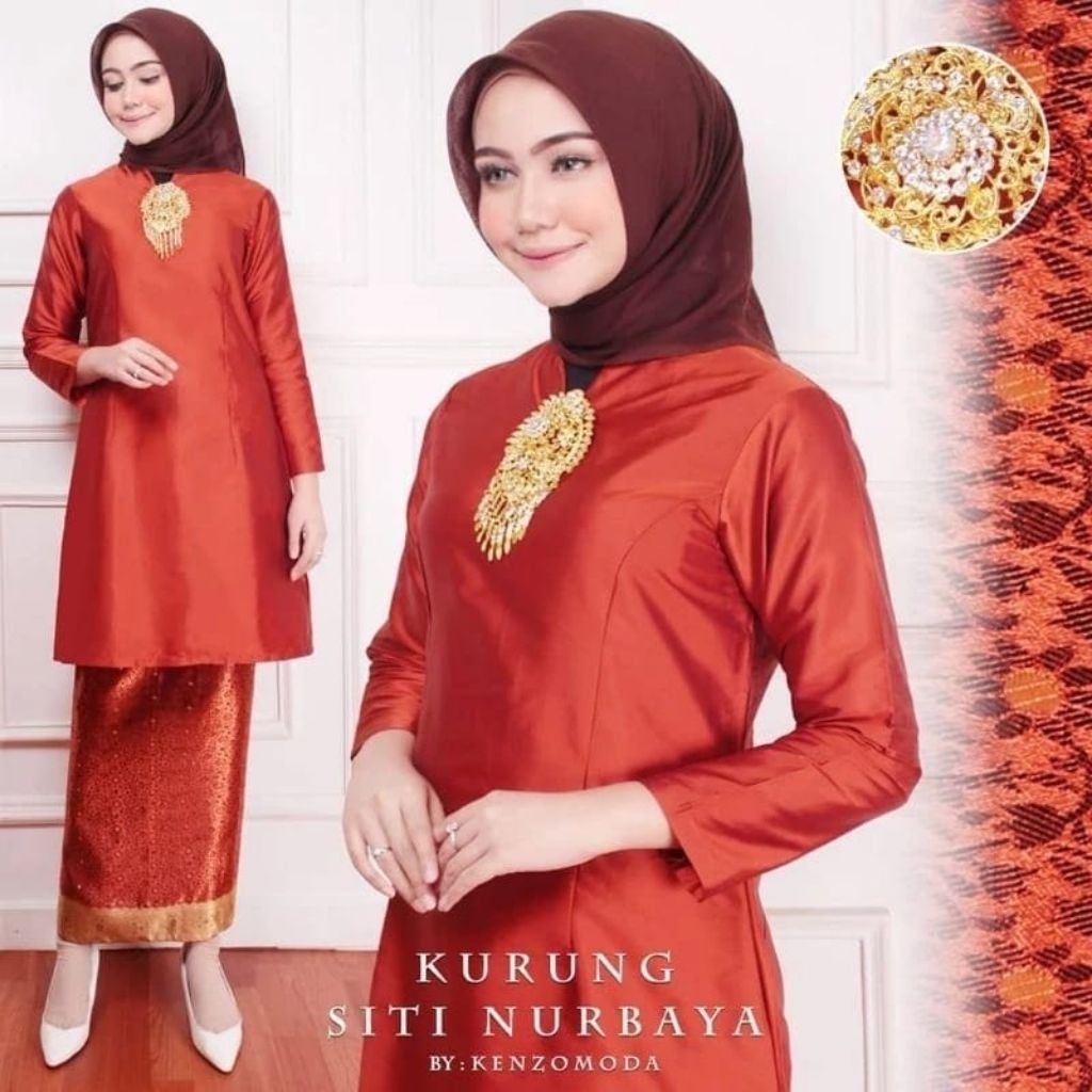 Atasan kebaya Melayu polos TAFETTA Siti Nurbaya//kebaya Melayu tradisional//kebaya Malaysia modren//