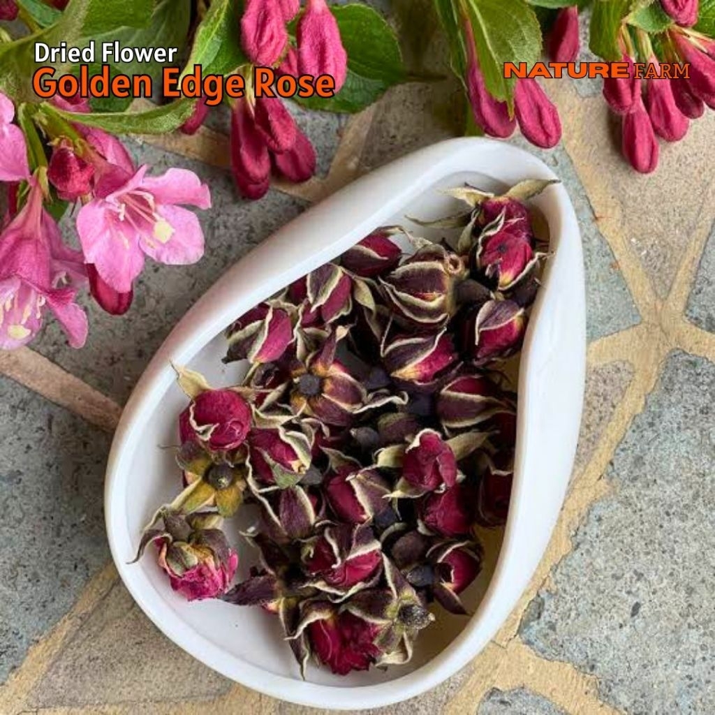 

Nature Farm Premium Teh Bunga Mawar Emas /Golden Edge Rose Bud Tea tisane