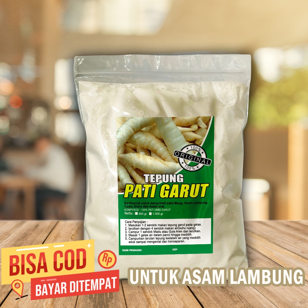 

TEPUNG PATI GARUT(PREMIUM 1kg) - Tepung Garut Asli 100% Organik | Obat Maag dan Asam Lambung