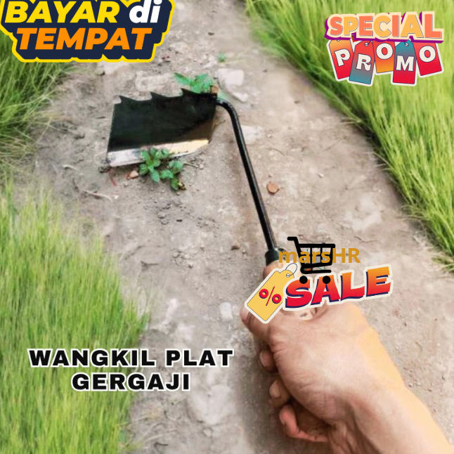 Wangkil Bahan Plat Gergaji Model Miring | Cangkul Mini Model Samping Alat Dangir Rumput