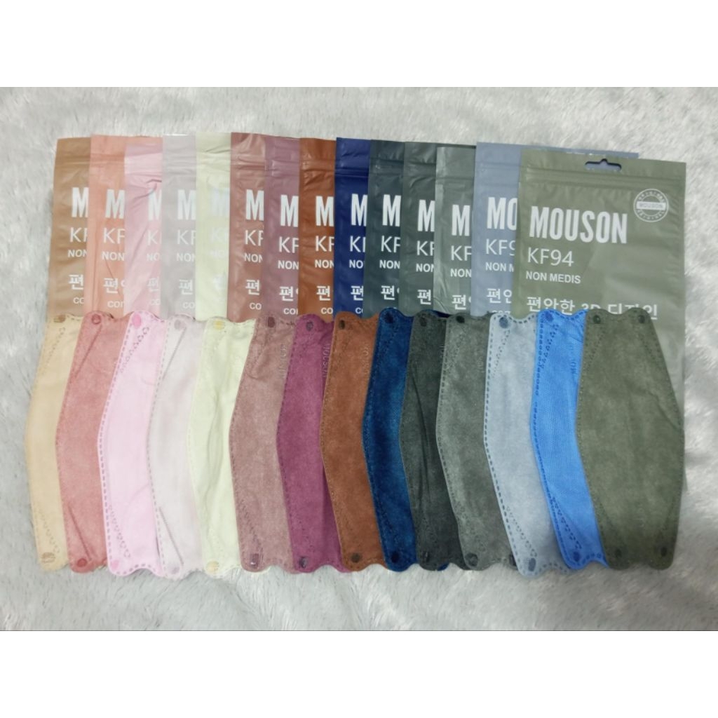 READY KF94 KF MOUSON WARNA WARNI MATCHA NUDE PINK LADY SHRIMP PINK BIRU NAVY SKY CHERRY