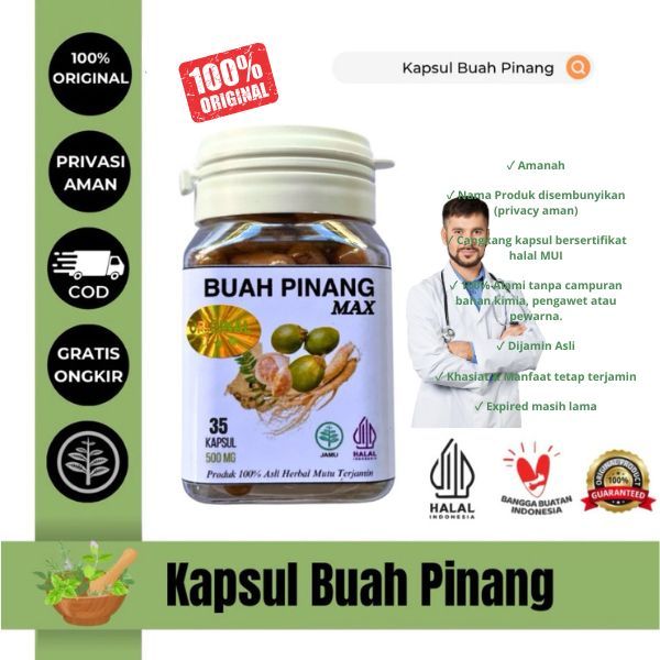 Kapsul Buah Pinang Muda MAX Isi 35 Original Herbal - BRH