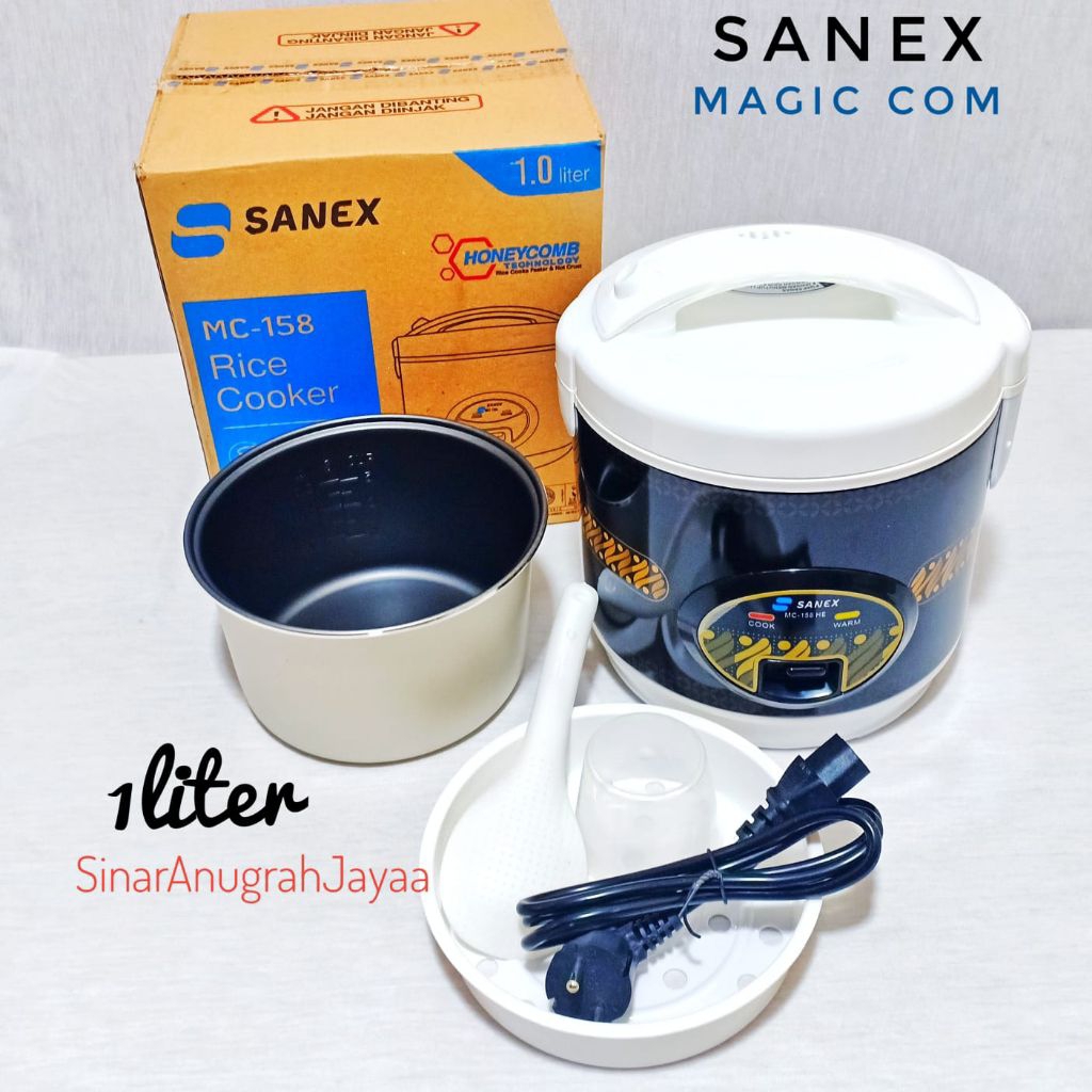 Magic Com Penanak Nasi Mini 1 Liter SANEX mc158 Rice Cooker Mini 1 Liter Anti Lengket