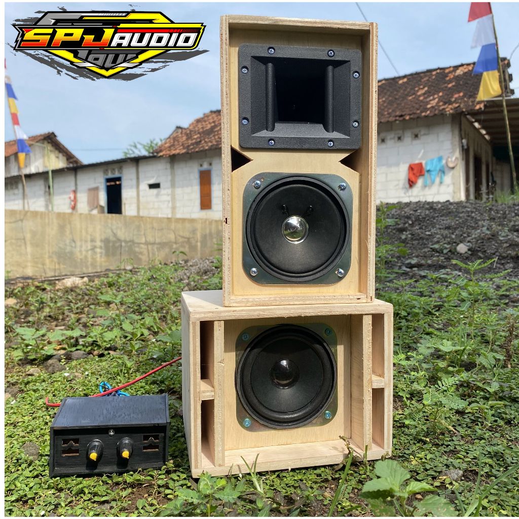 Paket Sound Tinggal Bunyi Box Line Array 4 Inch Box SPL Singgle Miniatur Amplifier Mini SPJ AUDIO