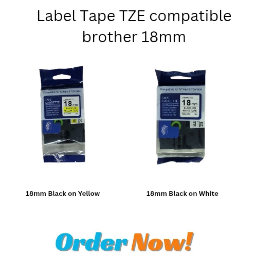 

Label tape TZE 241 TZE 641 compatible brother 18mm black on white black on yellow