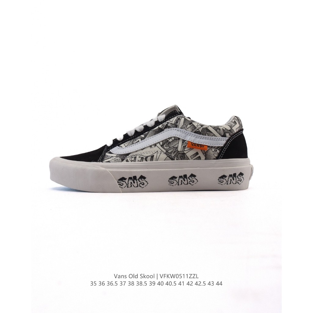 SNEAKERSNSTUFF X Vans Old Skool Vault OG SNS Black White VN0A38G2PXC – Sepatu Sneakers Pria Wanita O