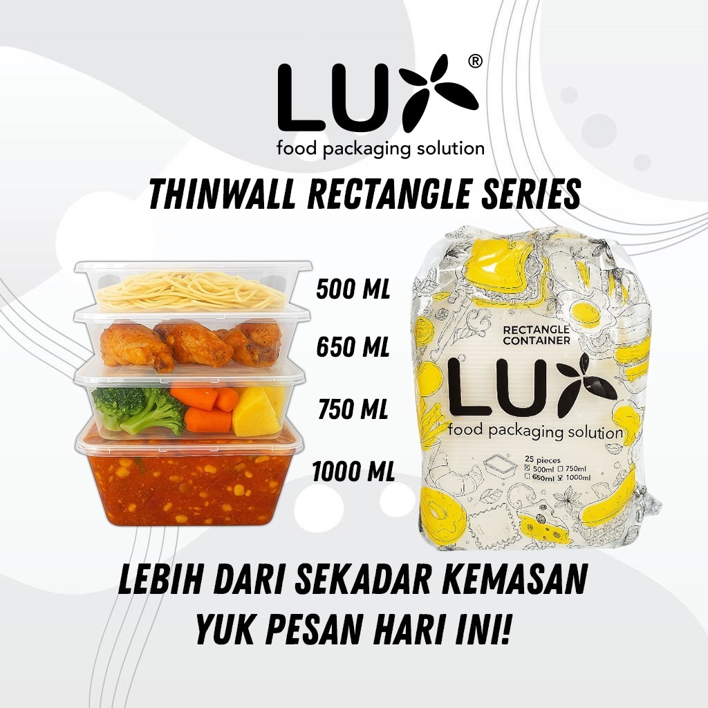 THINWALL MERK LUX RECTANGLE  UK 500 ML UK 650 ML UK 750 ML UK 1000 ML