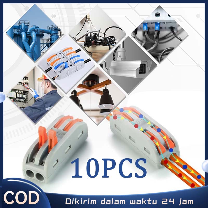 10Pcs Konektor Kabel Listrik 2to2 Conektor Kabel Listrik Konektor Sambungan Kabel Terminal Conector