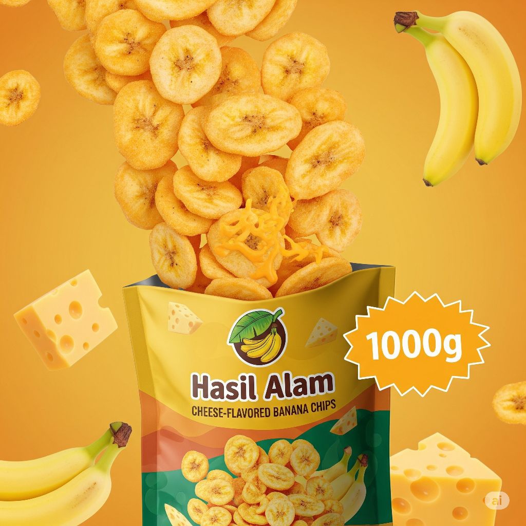 

Paket 1000g Banana Chips Cheese Flavor