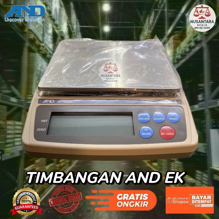 Timbangan AND, EK-6000i, kapasitas 6000g x 1g NUSANTARA SCALE