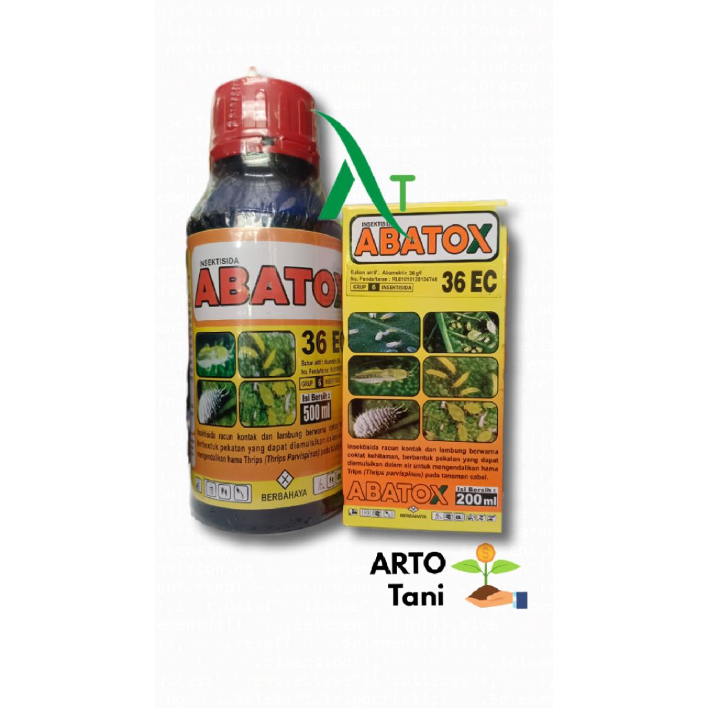 Insektisida ABATOX 36 EC kandungan Abamektin 36 g/liter kemasan 250 ml dan 500 ml