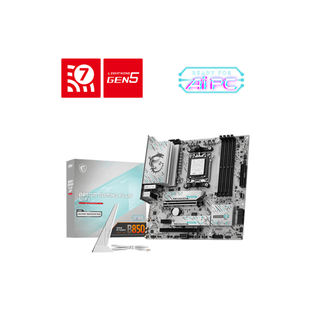 Motherboard Mobo MSI B850M B-850M B850-M GAMING PLUS WIFI | DDR5 | AMD AM5 | Micro M-ATX | Garansi R