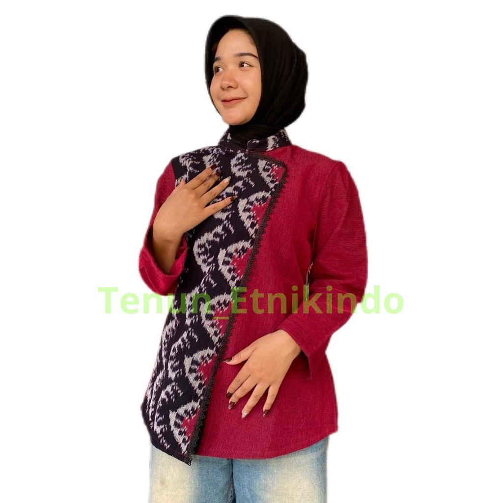 Blouse tenun wanita - Baju tenun wanita - Atasan tenun wanita